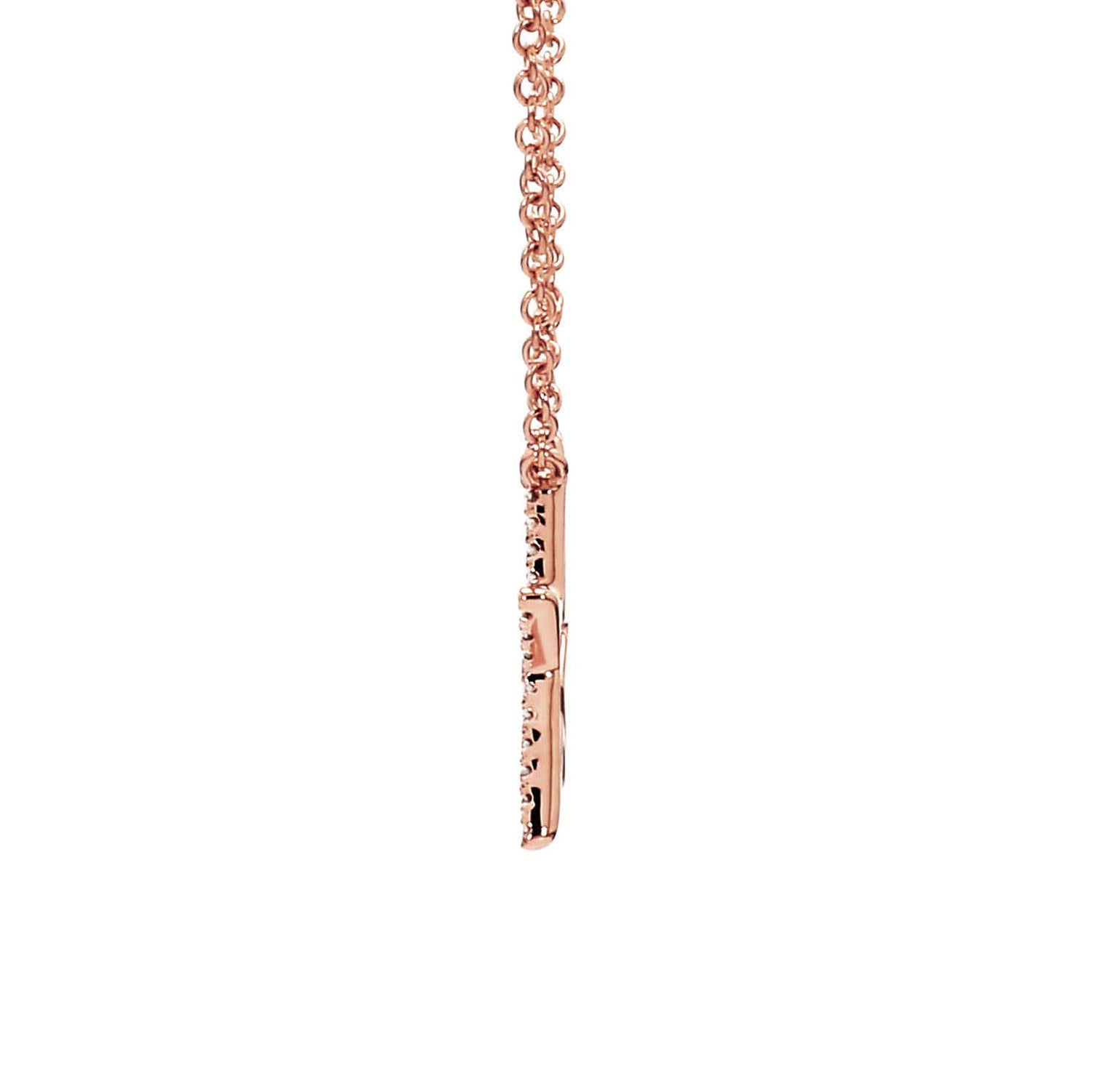 Adamar Jewels LUZ Mito Necklace in 18K rose gold set with diamonds