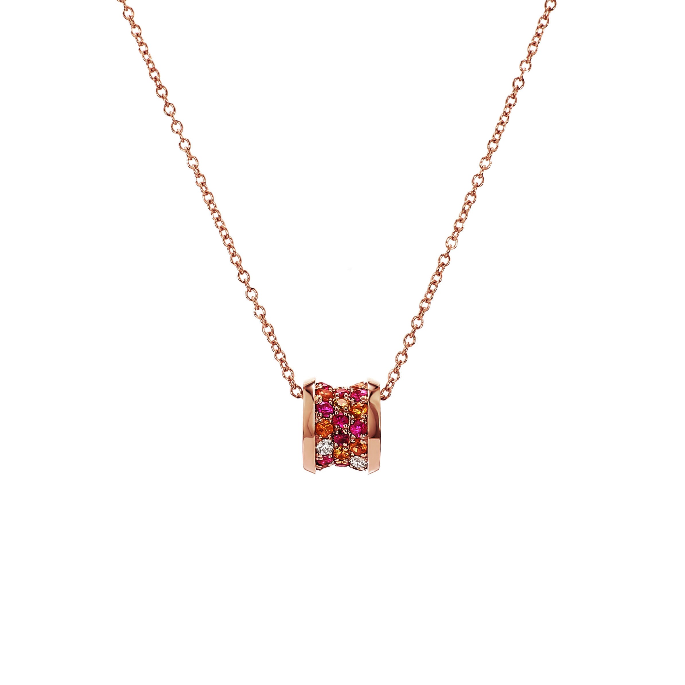 Adamar Jewels VISTOSO Galaxy Necklace in 18K rose gold with colour sapphire and diamonds
