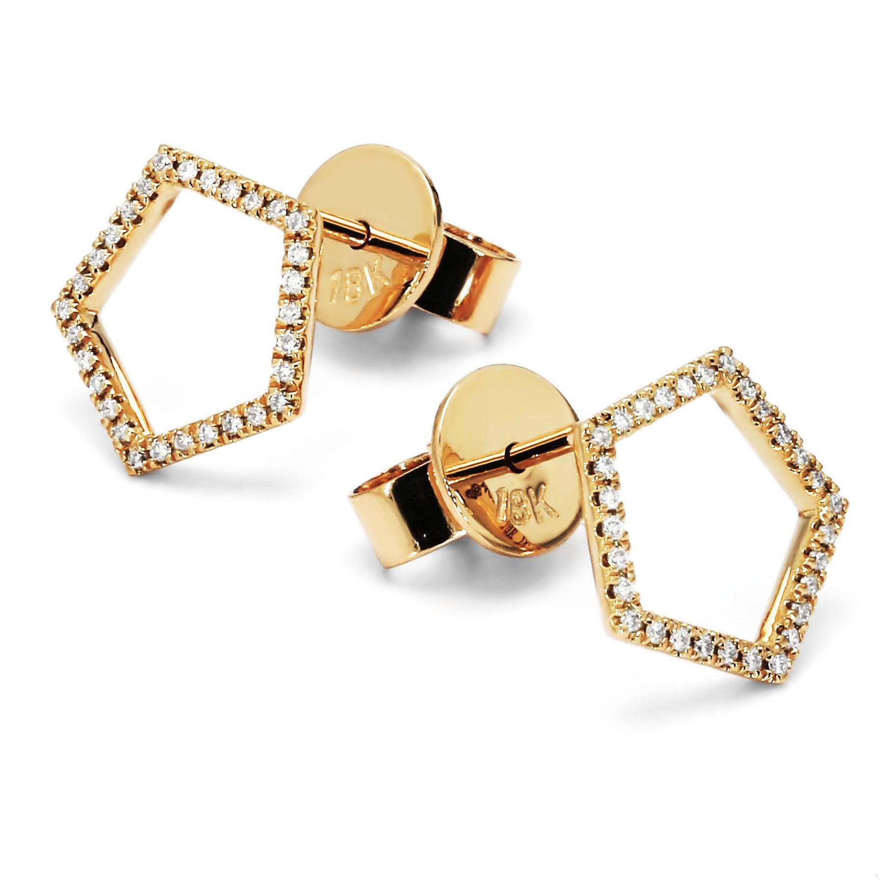Adamar Jewels LUZ Cielo Earrings in 18K yellow gold set with diamonds