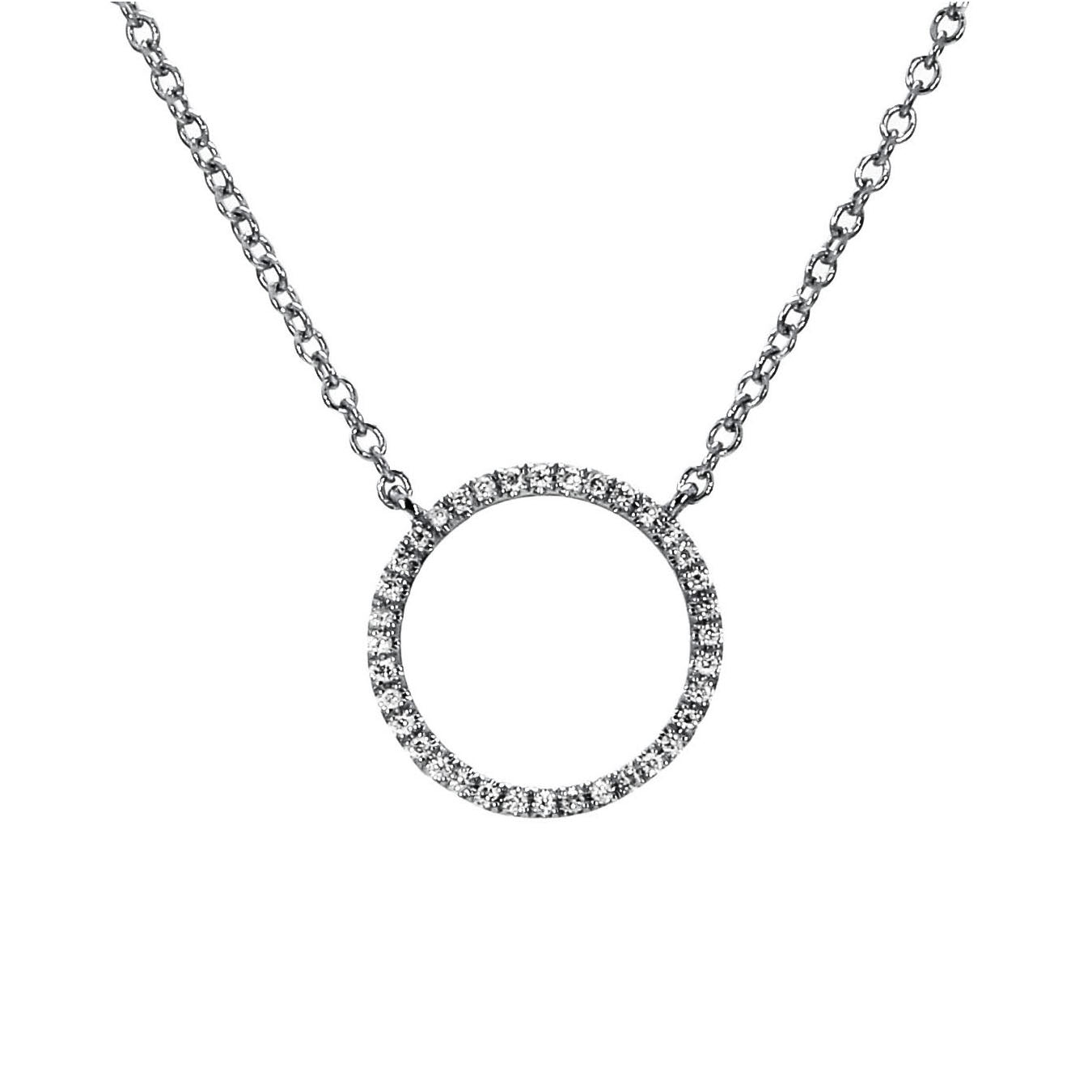 Adamar Jewels LUZ Dom Necklace in 18K white gold set with diamonds