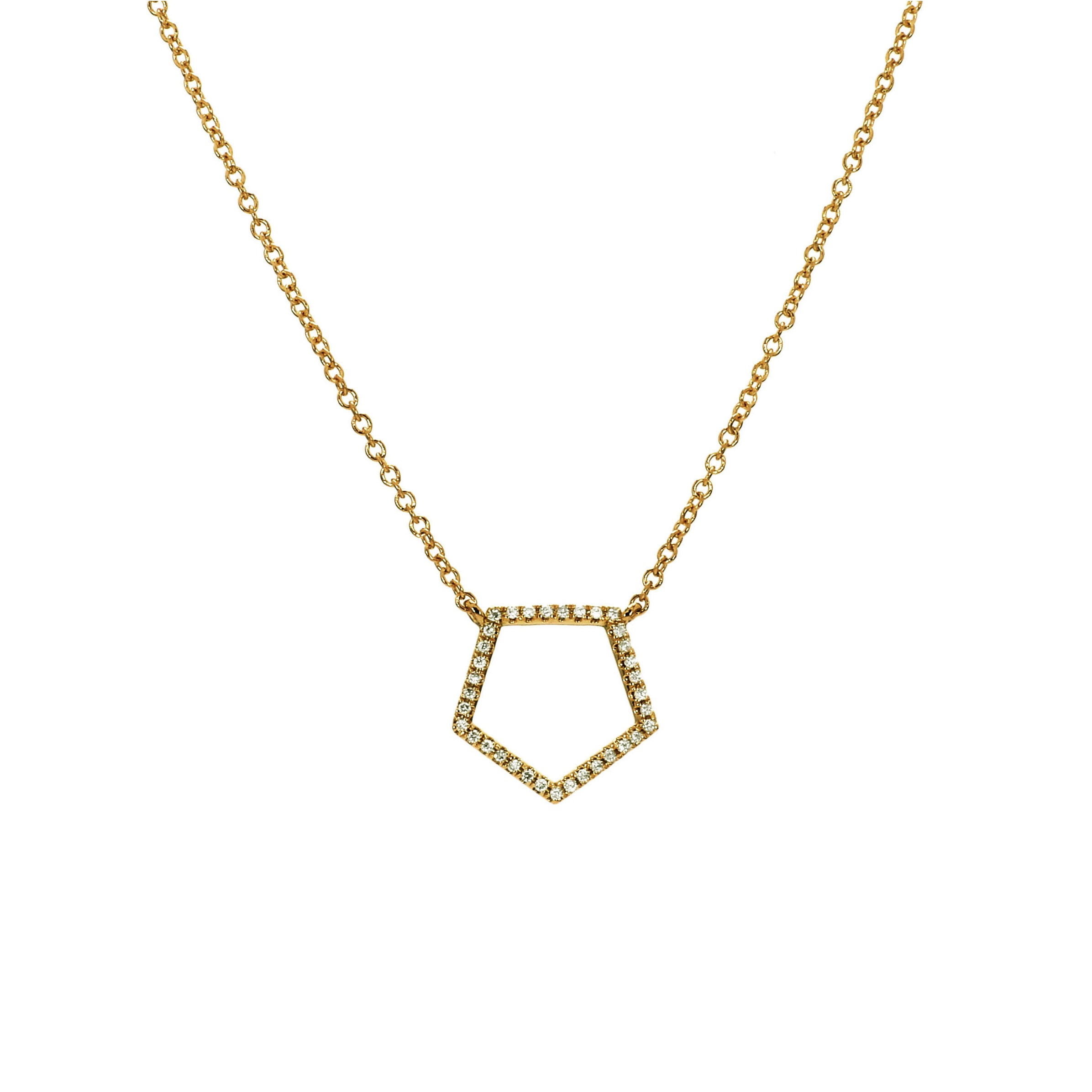 Adamar Jewels LUZ Cielo Necklace in 18K yellow gold set with diamonds