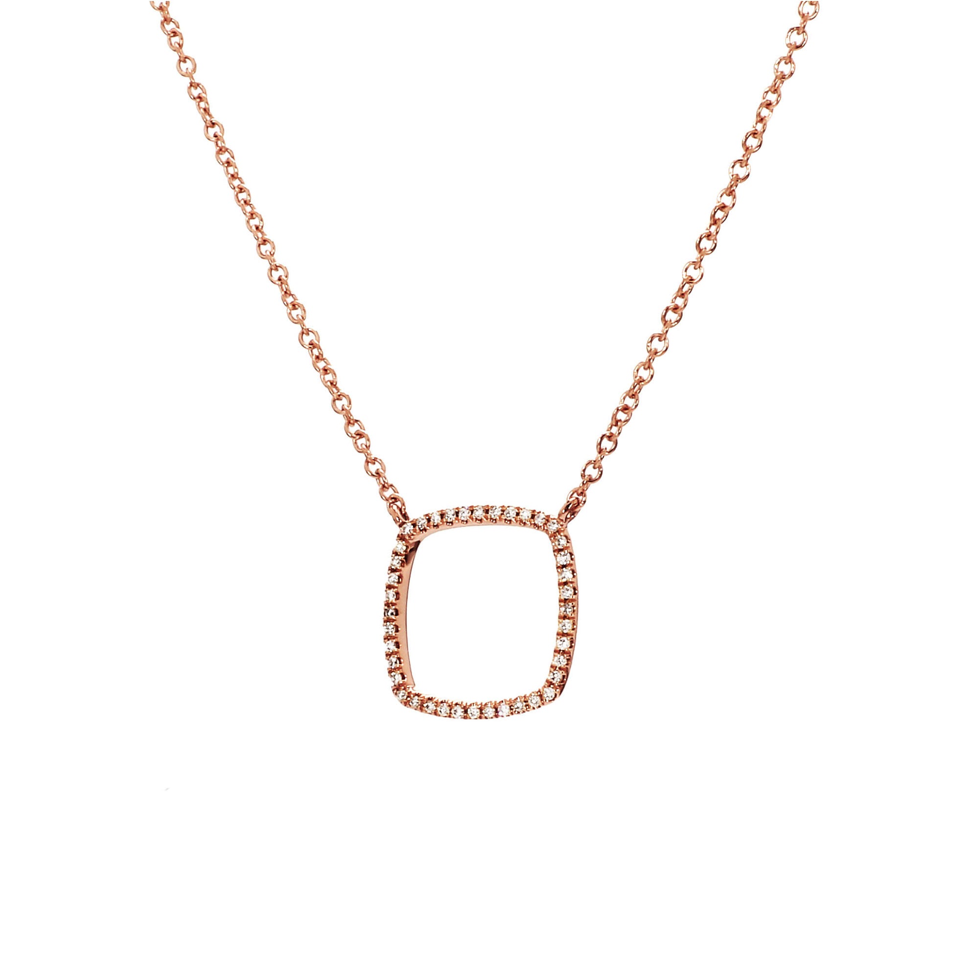 Adamar Jewels LUZ Brisa Necklace in 18K rose gold set with diamonds