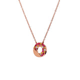 Adamar Jewels VISTOSO Reflection Necklace in 18K rose gold with colour sapphire and diamonds