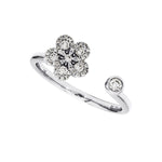 Adamar Jewels Floral Open Ring in 18K white gold set with diamonds