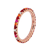Adamar Jewels VISTOSO Eternity Ring in 18K rose gold with colour sapphire and diamonds