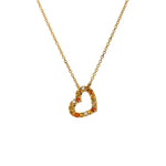 Adamar Jewels VISTOSO Love Necklace in 18K yellow gold with colour sapphire and diamonds