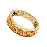 Adamar Jewels VISTOSO Galaxy Ring in 18K yellow gold with colour sapphire and diamonds