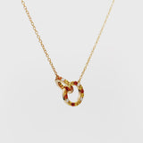 Adamar Jewels VISTOSO Cherish Necklace in 18K yellow gold set with colour sapphire and diamonds