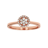 Adamar Jewels Round Cluster Ring in 18K rose gold set with diamonds