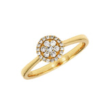 Adamar Jewels Round Cluster Ring in 18K yellow gold set with diamonds