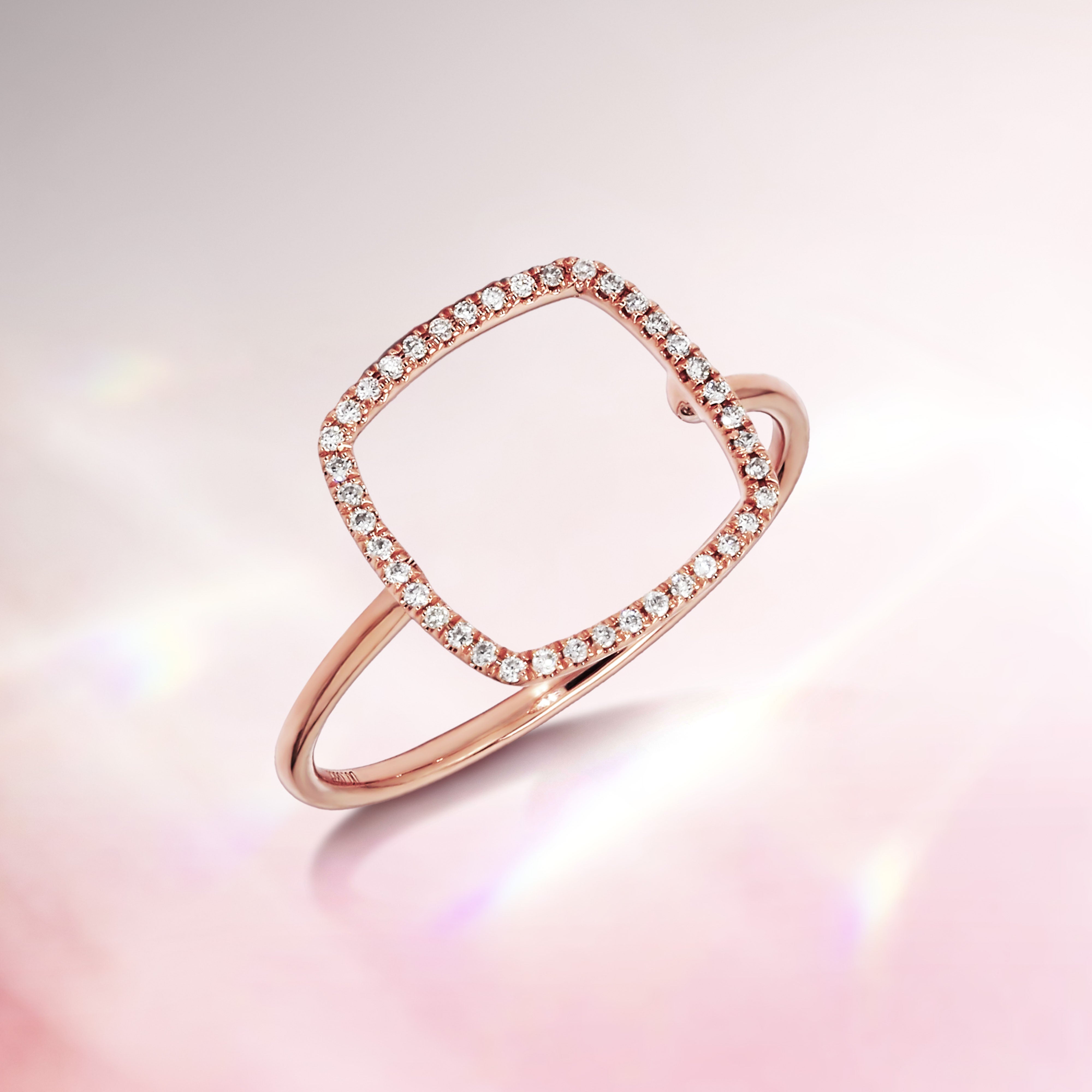 Adamar Jewels LUZ Brisa Ring in 18K rose gold set with diamonds