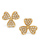 Adamar Jewels Shamrock Earstuds in 18K yellow gold set with diamonds