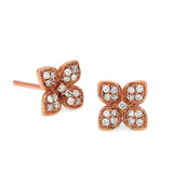 Adamar Jewels Petite Floral Earstuds in 18K rose gold set with diamonds