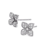 Adamar Jewels Petite Floral Earstuds in 18K white gold set with diamonds