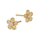Adamar Jewels Cherry Blossom Earstuds in 18K yellow gold set with diamonds
