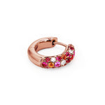 Adamar Jewels VISTOSO Classic Huggies in 18K rose gold with colour sapphire and diamonds
