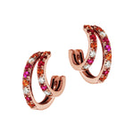 Adamar Jewels VISTOSO Duo Earrings in 18K rose gold with colour sapphire and diamonds
