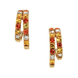 Adamar Jewels VISTOSO Duo Earrings in 18K yellow gold with colour sapphire and diamonds