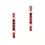 Adamar Jewels VISTOSO Hoop Earrings in 18K rose gold with colour sapphire and diamonds