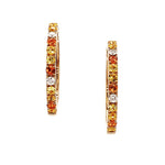 Adamar Jewels VISTOSO Hoop Earrings in 18K yellow gold with colour sapphire and diamonds