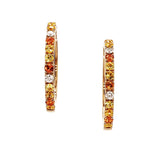 Adamar Jewels VISTOSO Hoop Earrings in 18K yellow gold with colour sapphire and diamonds