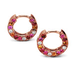 Adamar Jewels VISTOSO Double-Sided Huggies in 18K rose gold with colour sapphire and diamonds