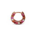 Adamar Jewels VISTOSO Double-Sided Single Huggie in 18K rose gold with colour sapphire and diamonds