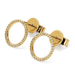 Adamar Jewels LUZ Dom Earrings in 18K yellow gold set with diamonds