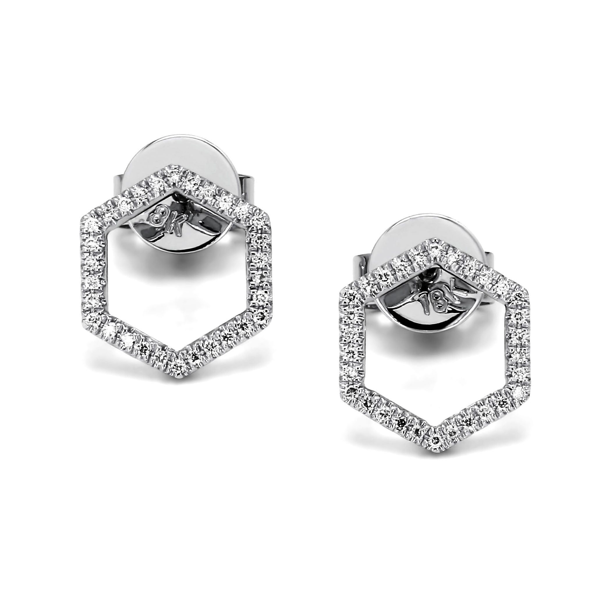 Adamar Jewels LUZ Nube Earrings in 18K white gold set with diamonds