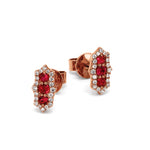 Adamar Jewels CREENCIA Siempre Earrings in 18K rose gold set with ruby and diamonds