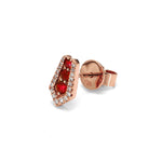 Adamar Jewels CREENCIA Dulce Single Earring in 18K rose gold set with ruby and diamonds