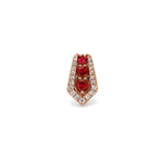 Adamar Jewels CREENCIA Dulce Single Earring in 18K rose gold set with ruby and diamonds