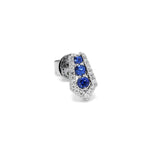 Adamar Jewels CREENCIA Dulce Single Earring in 18K white gold set with sapphire and diamonds