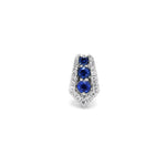 Adamar Jewels CREENCIA Dulce Single Earring in 18K white gold set with sapphire and diamonds