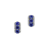 Adamar Jewels CREENCIA Besito Earrings in 18K white gold set with sapphire and diamonds