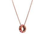 Adamar Jewels VISTOSO Classic Necklace in 18K rose gold with colour sapphire and diamonds