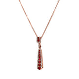 Adamar Jewels CREENCIA Dulce Necklace in 18K rose gold set with ruby and diamonds