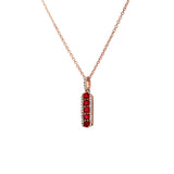 Adamar Jewels CREENCIA Besito Necklace in 18K rose gold set with ruby and diamonds
