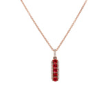 Adamar Jewels CREENCIA Besito Necklace in 18K rose gold set with ruby and diamonds