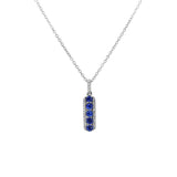 Adamar Jewels CREENCIA Besito Necklace in 18K white gold set with sapphire and diamonds