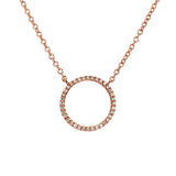 Adamar Jewels LUZ Dom Necklace in 18K rose gold set with diamonds