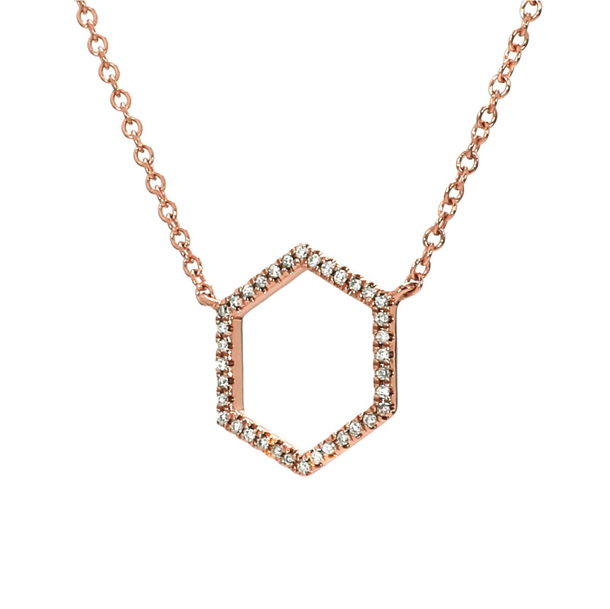 Adamar Jewels LUZ Nube Necklace in 18K rose gold set with diamonds
