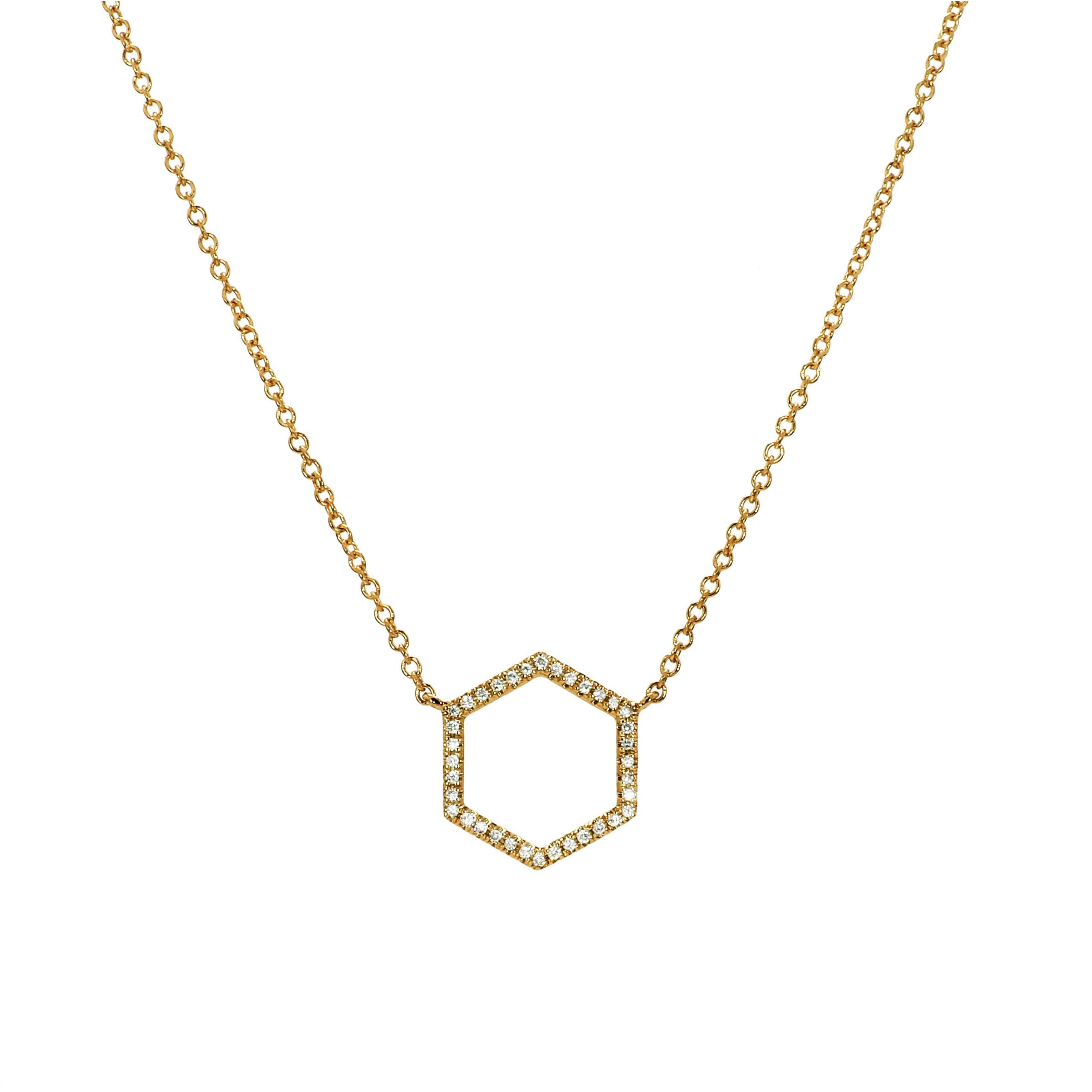 Adamar Jewels LUZ Nube Necklace in 18K yellow gold set with diamonds