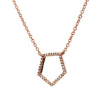 Adamar Jewels LUZ Cielo Necklace in 18K rose gold set with diamonds