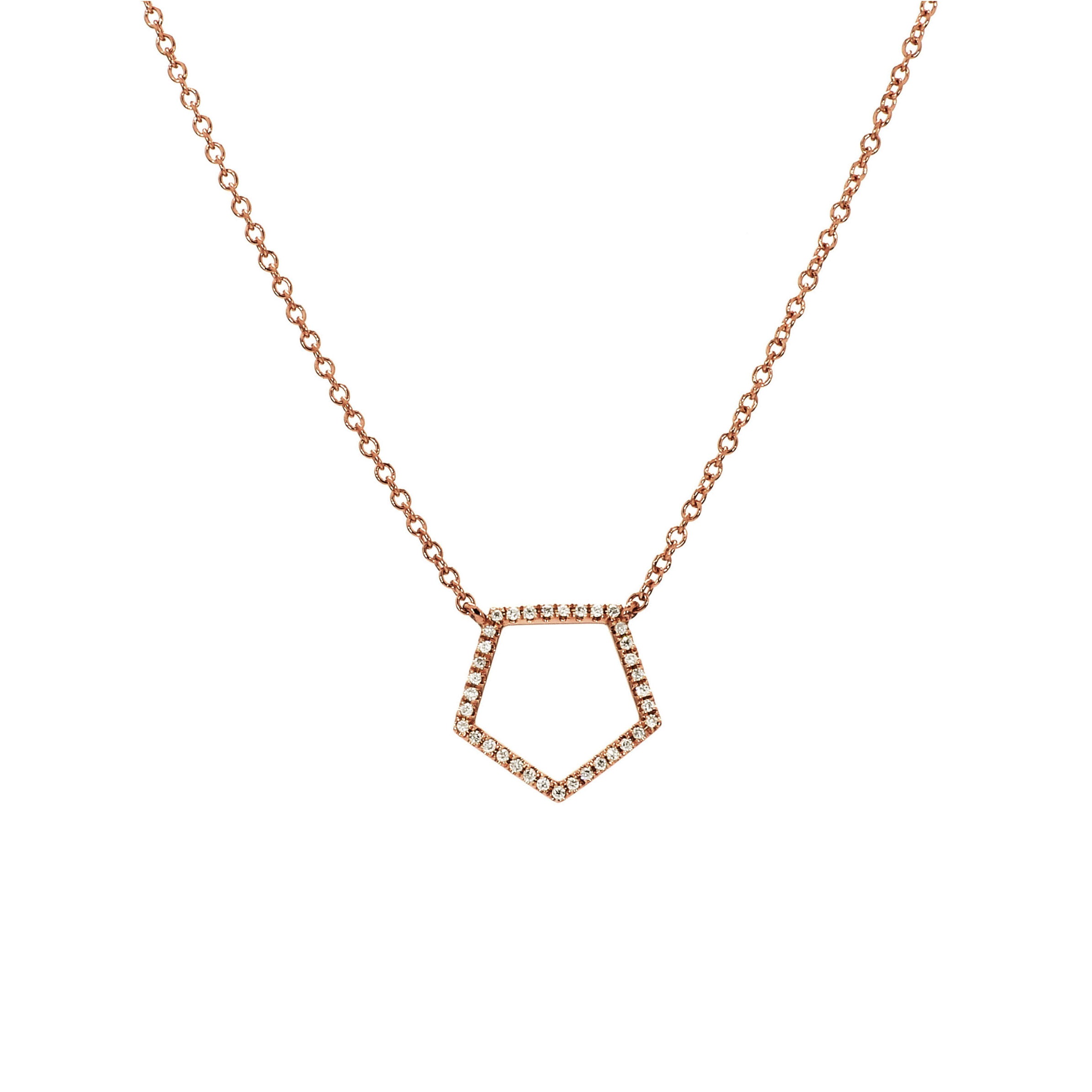 Adamar Jewels LUZ Cielo Necklace in 18K rose gold set with diamonds