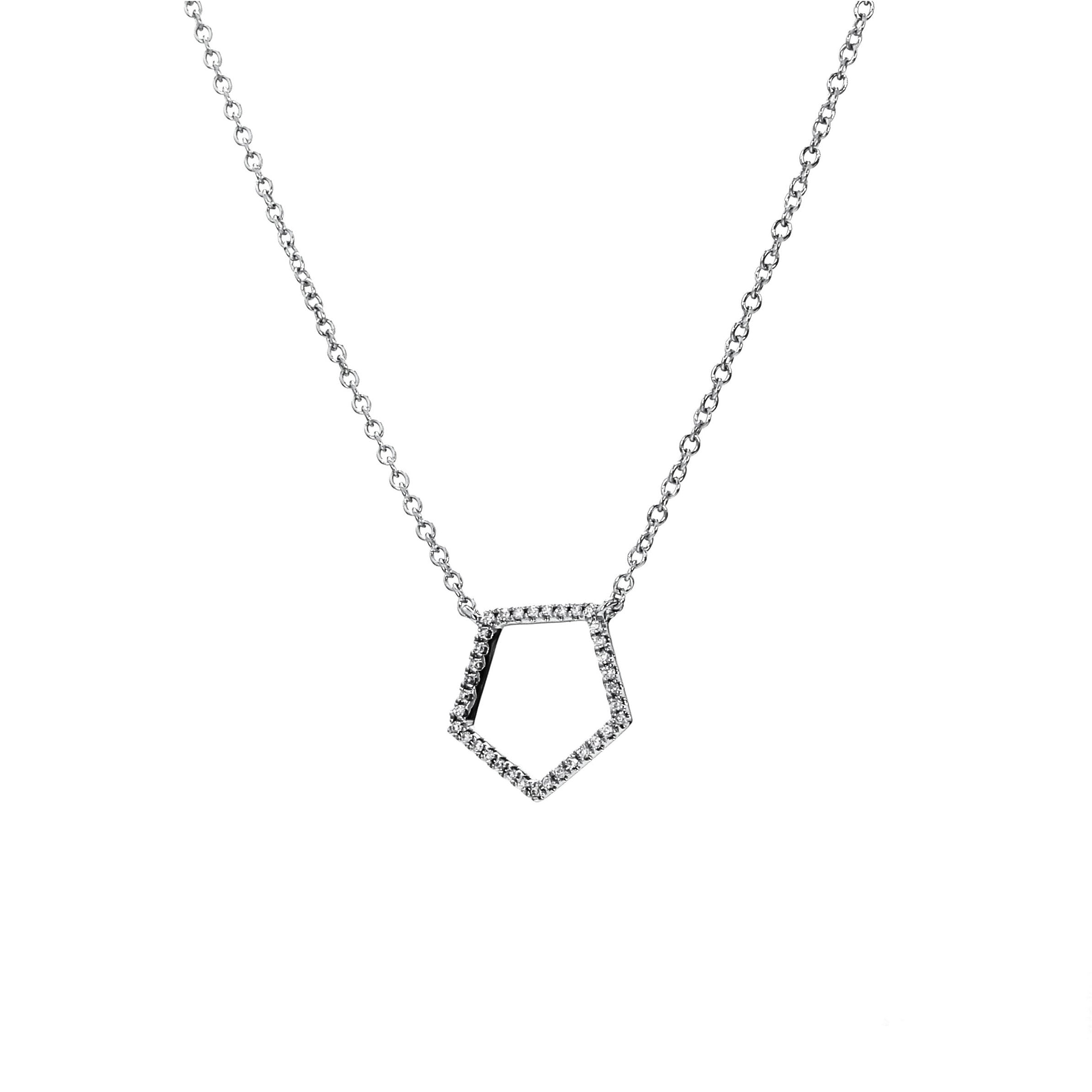 Adamar Jewels LUZ Cielo Necklace in 18K white gold set with diamonds