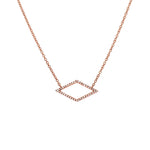 Adamar Jewels LUZ Cometa Necklace in 18K rose gold set with diamonds