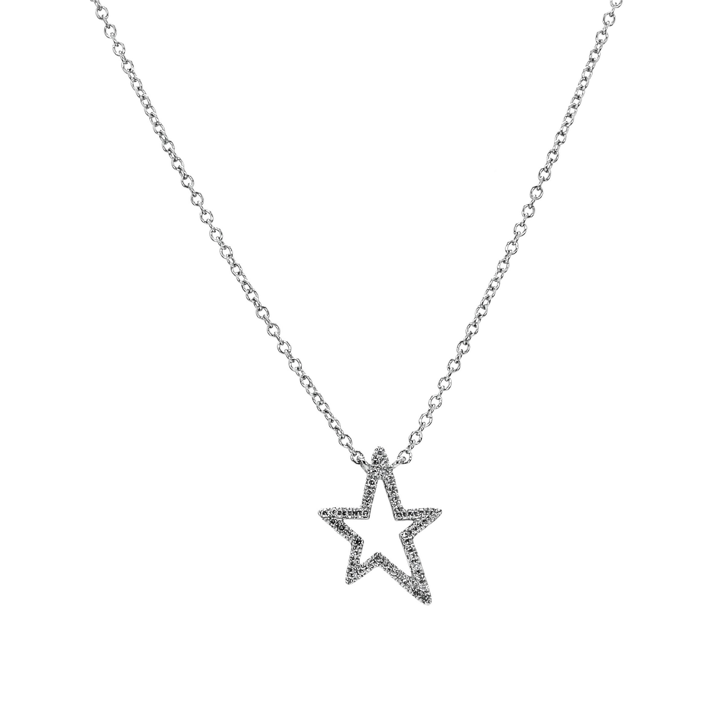 Adamar Jewels LUZ Mito Necklace in 18K white gold set with diamonds