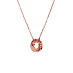 Adamar Jewels VISTOSO Reflection Necklace in 18K rose gold with colour sapphire and diamonds