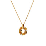 Adamar Jewels VISTOSO Lucky Wheel Necklace in 18K yellow gold with colour sapphire and diamonds